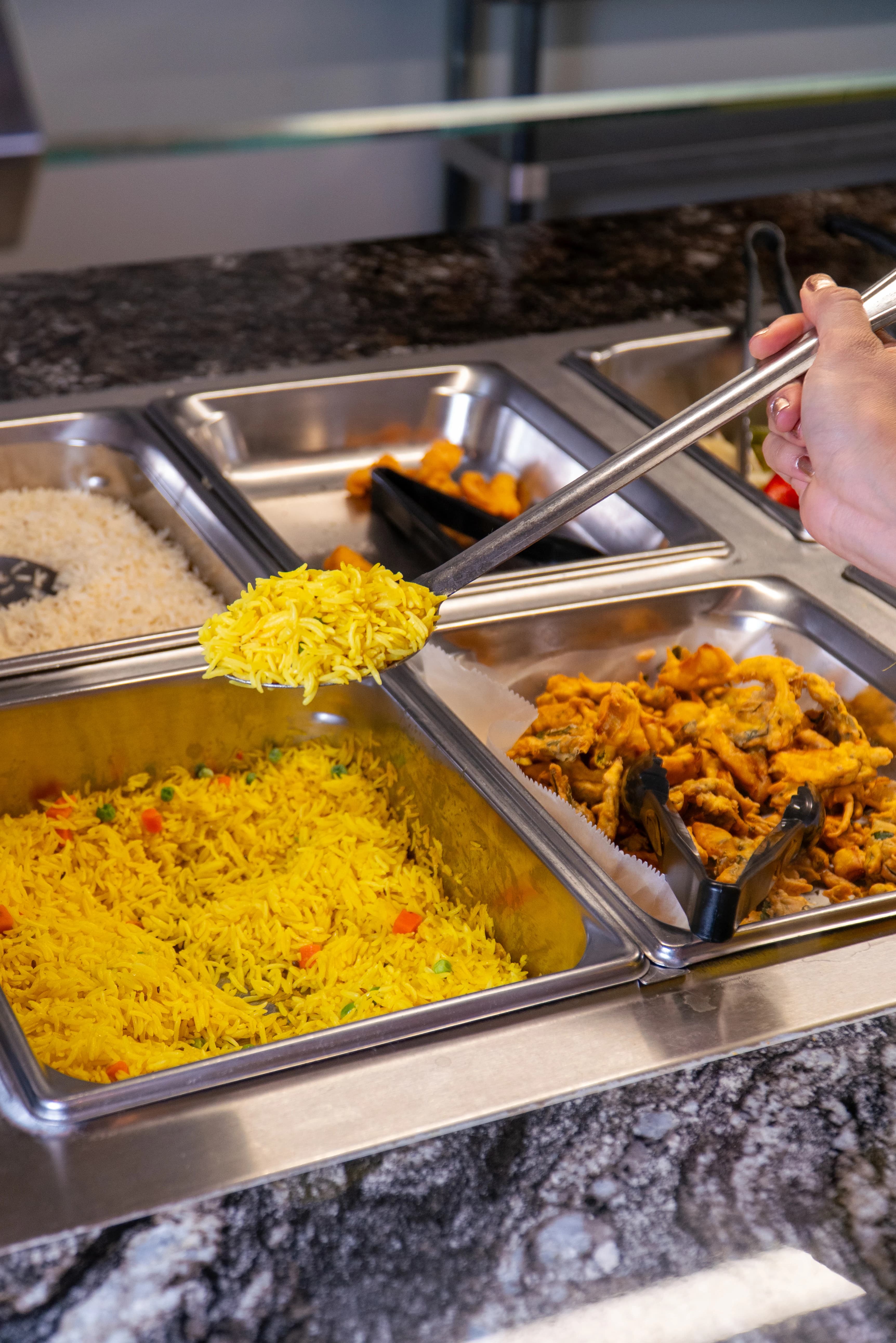 Buffet rice and curry station