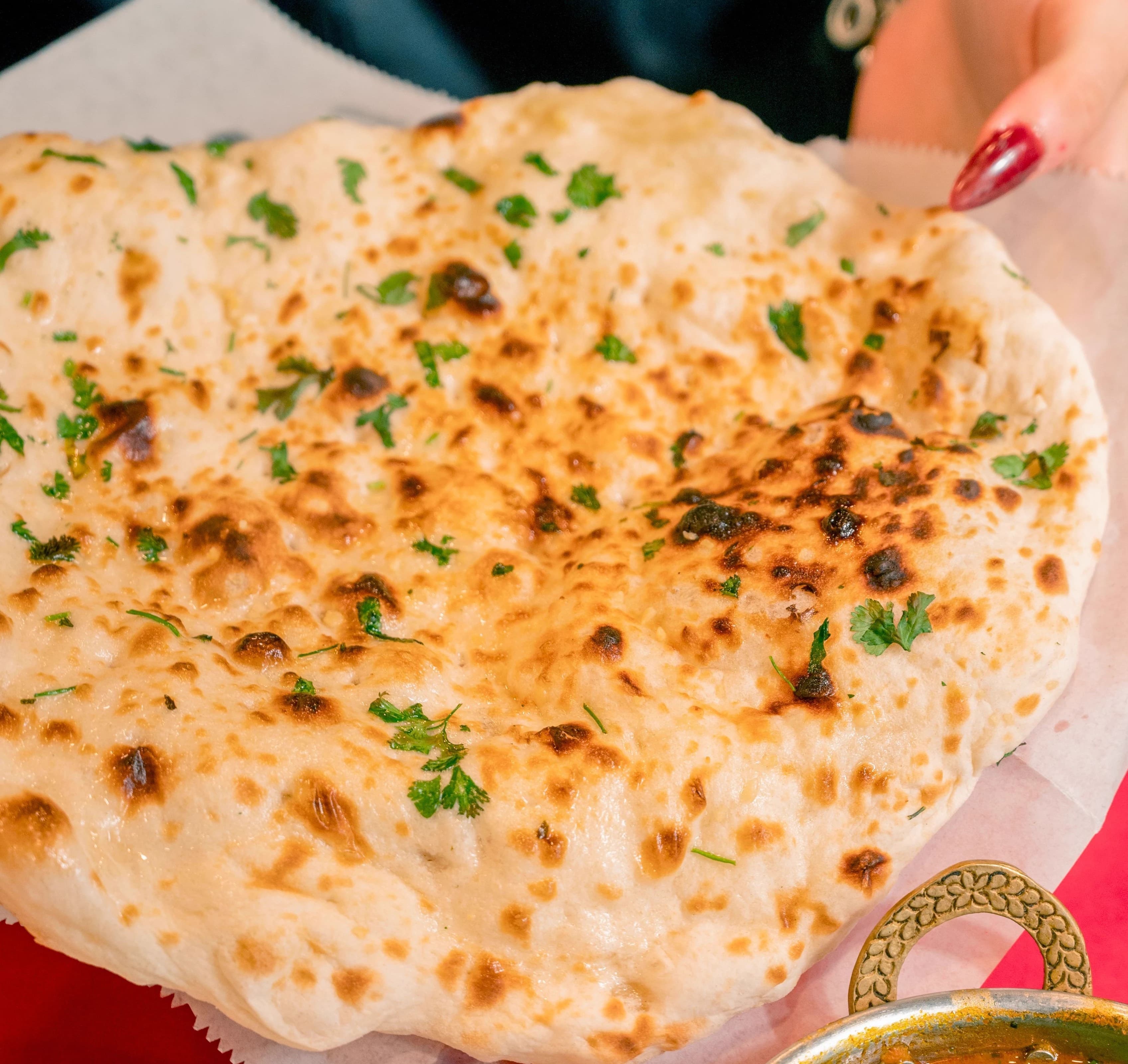 Fresh naan bread from the tandoor