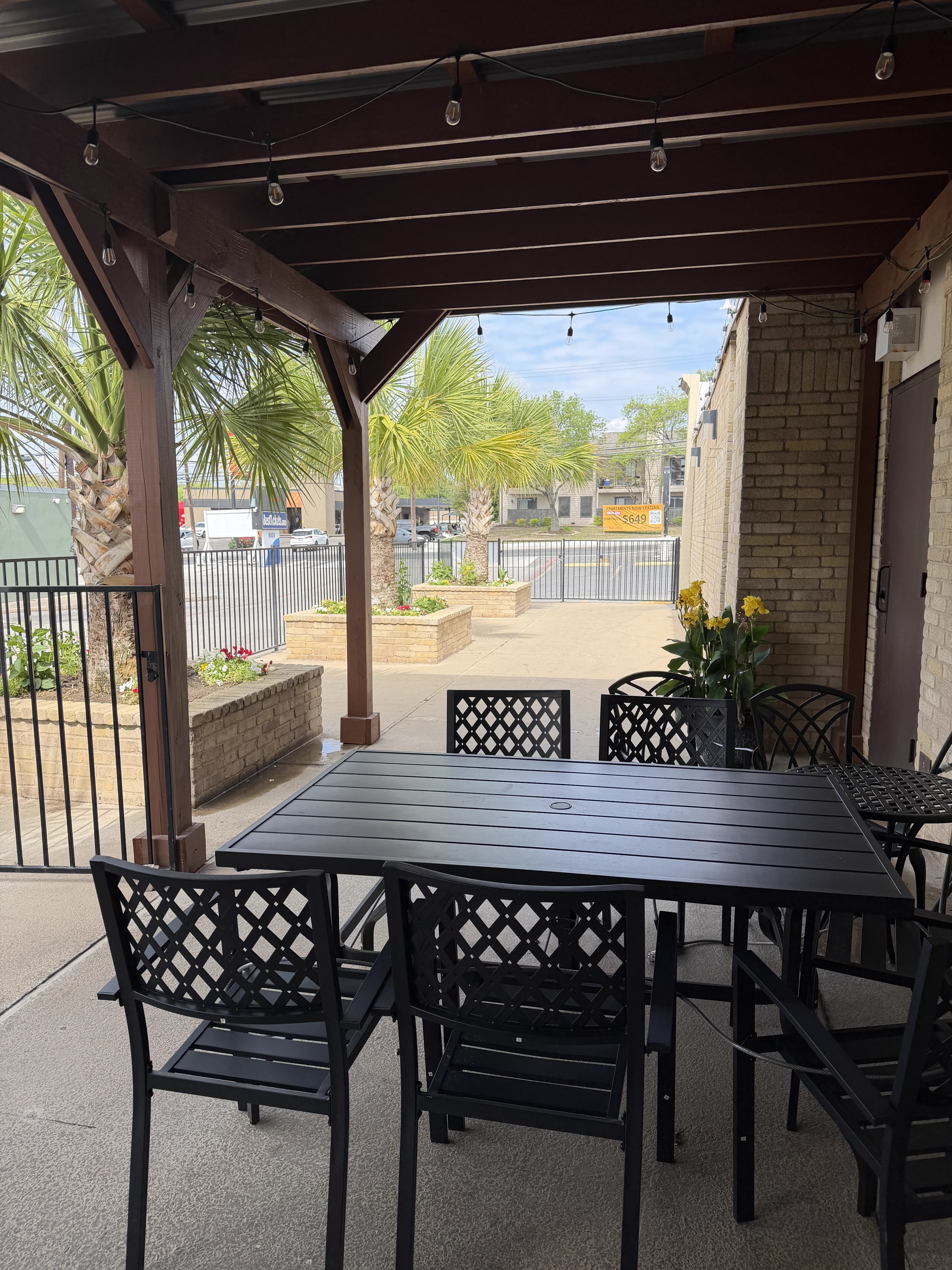 Outdoor patio seating area