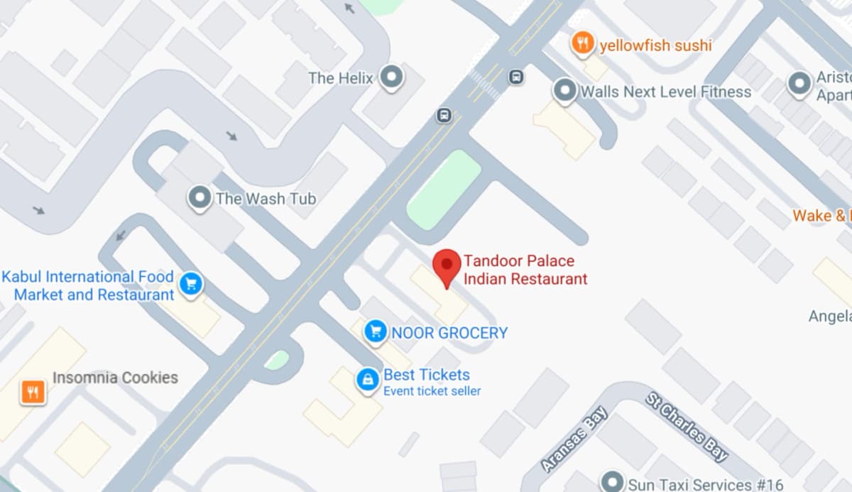 Tandoor Palace location on Google Maps